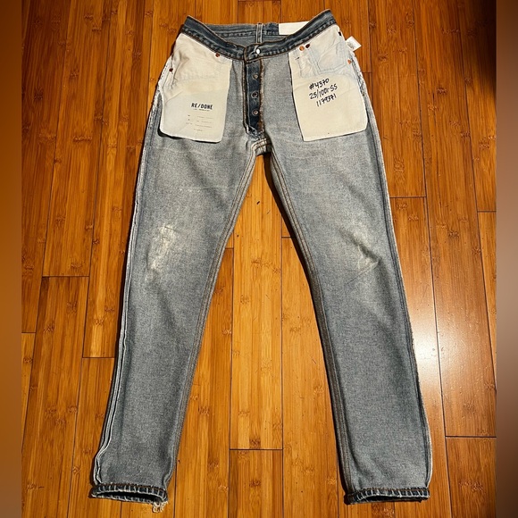 Re/Done x Levis High Rise Straight Slim Leg Jeans Size 25 - Picture 8 of 15